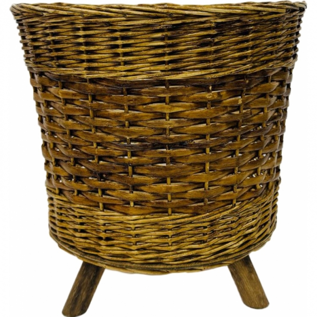 Кашпо плетеное на ножках d35