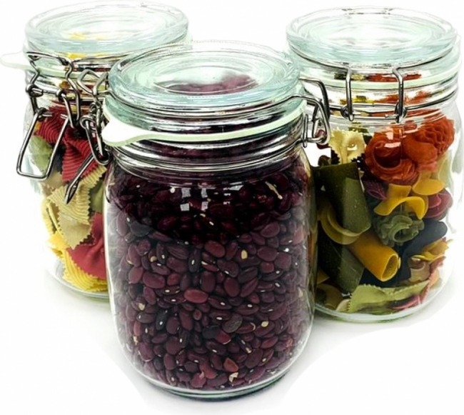 с прижимной крышкой с наполнением и без 1л