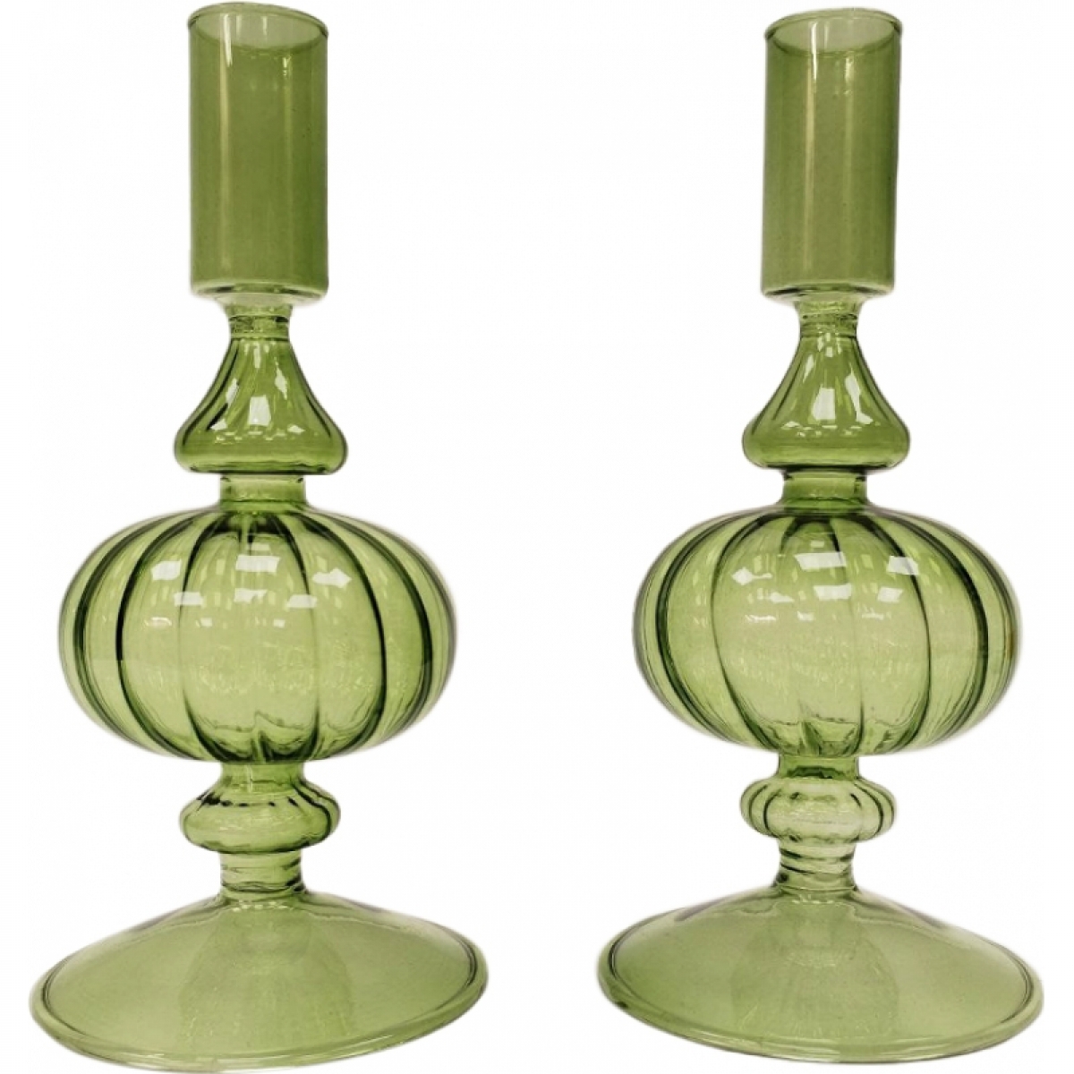 Комплект подсвечников Green glass small