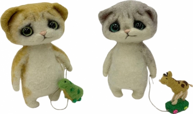 Кот войлочный ручной работы в ассортименте