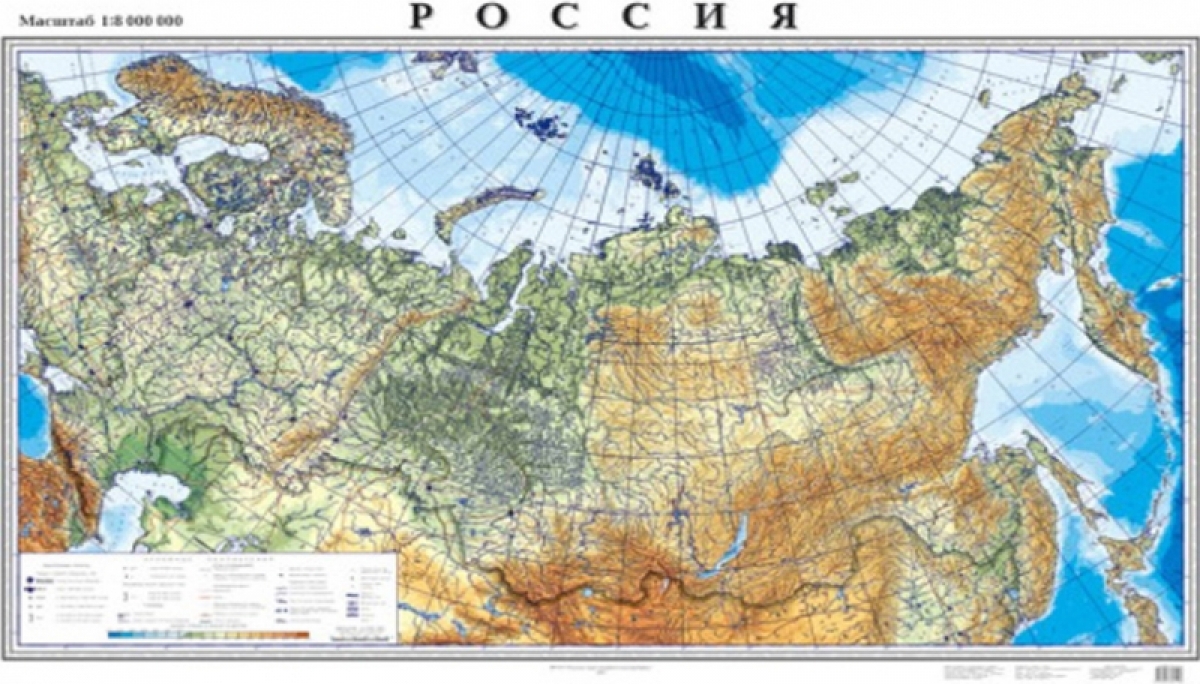 Карта настенная Россия