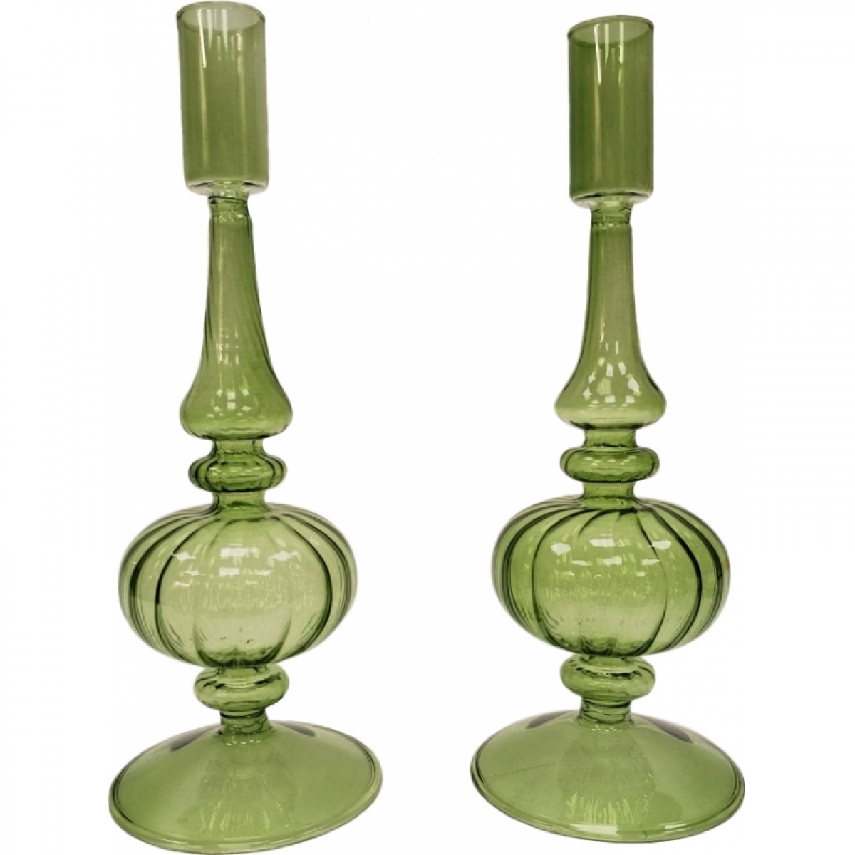 Комплект подсвечников Green glass big