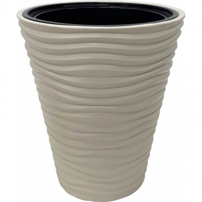 Кашпо пластиковое Дюна (молочное)