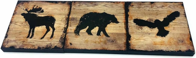 Сет из трёх картин Животные