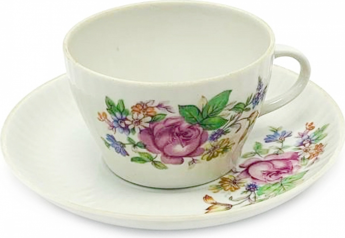 Чайная пара Ribbed rose