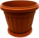 Горшок с поддоном пластиковый Терракотовое (Большое)