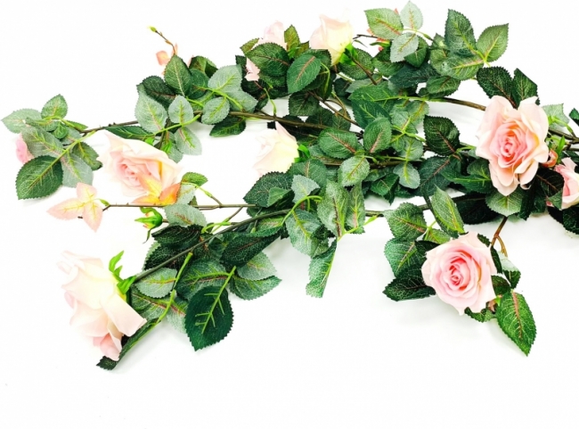 Ветка розы искусственная розовая