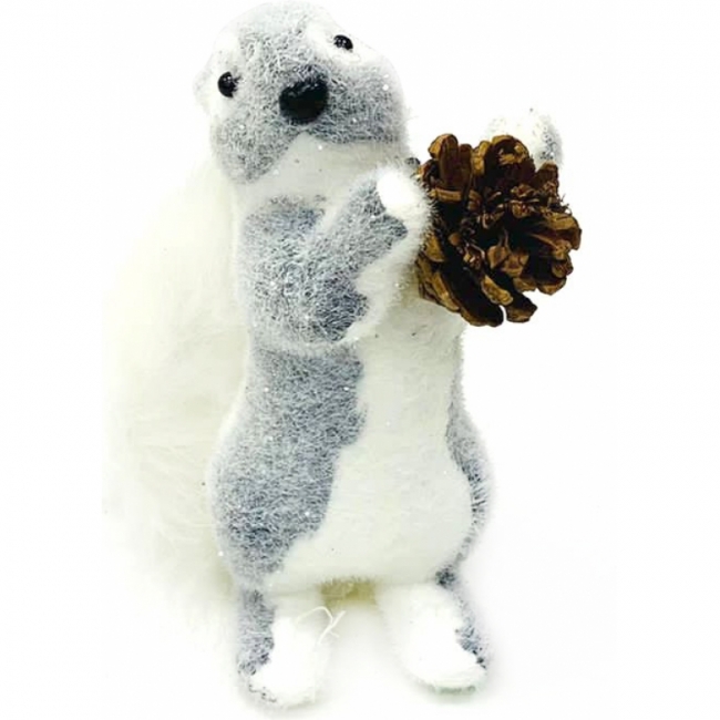 мягкая декоративная Белка с шишкой