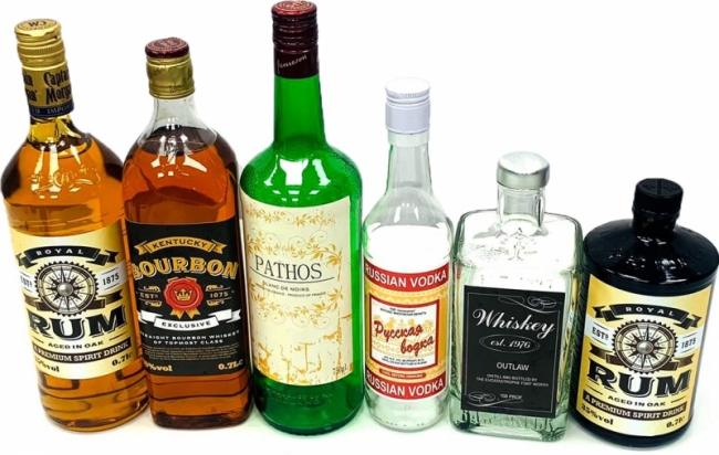 для алкоголя с бутафорской этикеткой в ассортименте