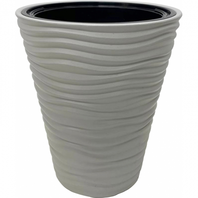 Кашпо пластиковое Дюна (серое)